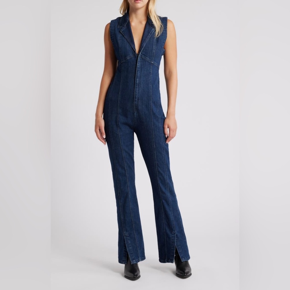 NWT Free People  Blue Denim Jumpsuit